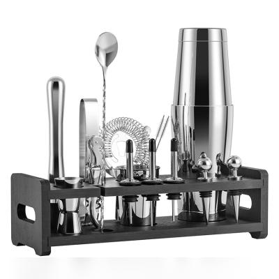 China Cocktail Shaker Set Custom Exclusive Stainless Steel Bartender Kit Boston Cocktail Shaker Bar Set for sale