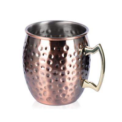 China Sustainable 500 550Ml Stainless Steel Beer Mug Custom Antique Copper Cocktail Hammered Moscow Mule Mugs for sale