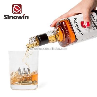 China Modern Design Sustainable Bullet Shaped Whiskey Stones Metal Stainless Cooling Ice Cubes for sale