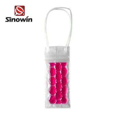 China Wholesale Waterproof Plastic Portable Wine Ice Cube Bag PVC Cooling Sleeve for sale