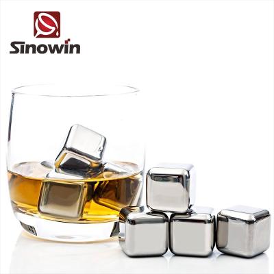 China Amazon Success 304 Stainless Steel Sustainable Whiskey Rocks Whiskey Stones Wine Ice Cube Stone for sale