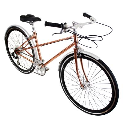 China Chrome Molly OEM/ODM 700C 7 Speeds Rose Golden Women Bicycle/Lady Bike/So Beautiful City Bike for sale