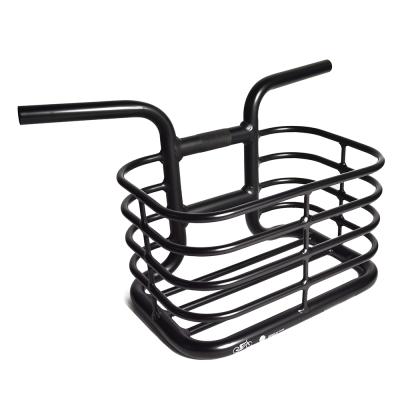 China Wholesale T6 Alloy Bike Accessories Alloy Bicycle Front Basket With Handlebar for sale