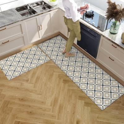 China Washable Original Design Abstract Style Printed Kitchen Anti-Slip Mat for sale