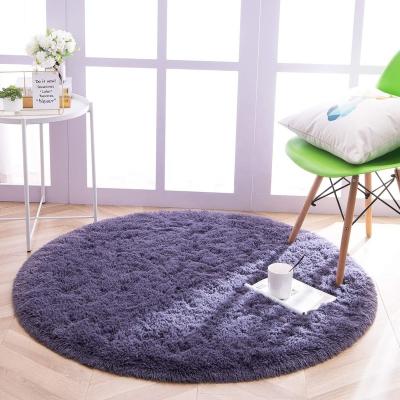 China Warmart Non Slip Same Style Long Pile Solid Color Ultra Soft Round Blankets for sale