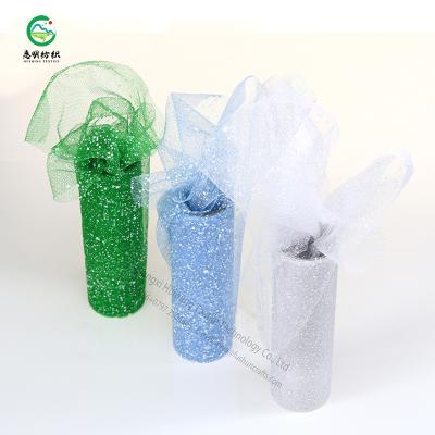 China New Anti-static Flower Packaging Spray Foamed Tulle Roll By Snow Dot Mesh Fabric Gift Box Packaging Party Decoration for sale