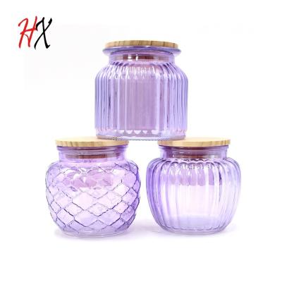 China Wholesale Sustainable Light Luxury Custom Candle Jar With Empty Glass Colored Frosted Clear Lid And Gift Box Print for sale