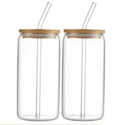 China Sustainable Anti-fall Food Grade Bamboo With Lid Straw Can Put Lid Cup Glass Mug for sale