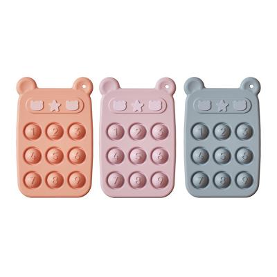 China Bear Shaped Baby Tooth Grinder Heat Resistant Silicone Teething Toy with OEM Accepted for sale