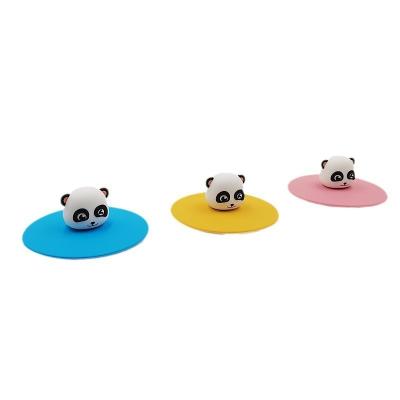 China Reusable Cartoon Dustproof Silicone Cup Lid Easy To Clean and BPA Free Material Feature for sale