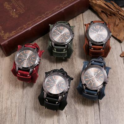 China Punk Band Reloj Hombre Horloge Liefhebbers Erkek Kol Saati Gesp Lederen Fashion Relogio Masculino Clocks Retro DIVER Mannen Clocks for sale