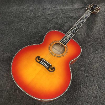 China Custom Grand jumbo 43 inch J200 water ripple back side with kinds colors Acoustic Guitar life tree inlay neck, vintage for sale