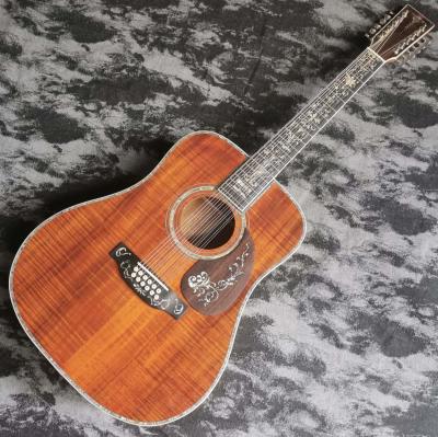 Chine 41 inch 12 strings full KOA wood D45 series glossy lacquer acoustic wood guitar à vendre