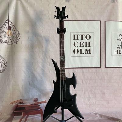 China Custom Special Shape 4 Strings Electric Bass Guitar Basswood Body with Matte Finishing for sale