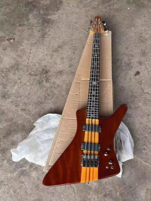 China Custom 24 Frets Cuello A través del Cuerpo Abalone Cuello Inlay 8 Cuerdas Guitarra Bajo Eléctrica en venta