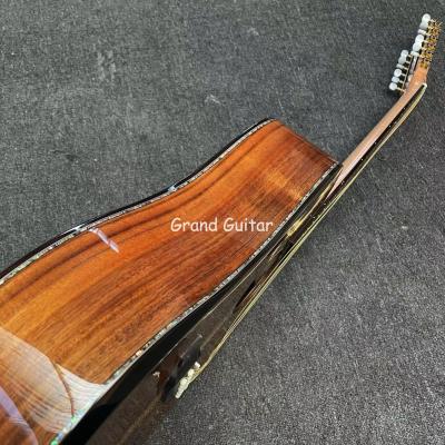 China 41 pulgadas de acabado brillante 12 cuerdas de fuego cuello de arce sólido KOA madera guitarra acústica de acero de cuerda instrumento musical en venta en venta