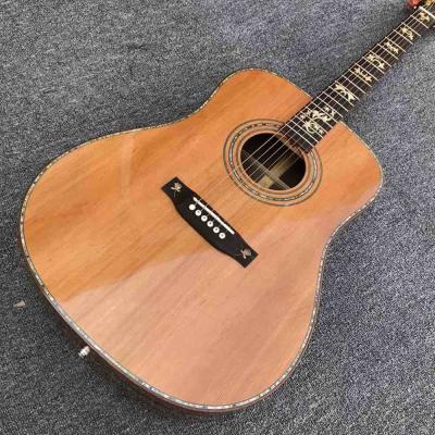 Chine Guitare acoustique personnalisée, haut de pin coréen solide, plaque d'immatriculation en ébène OEM 41 pouces corps en D Dreadnought Guitare acoustique à vendre