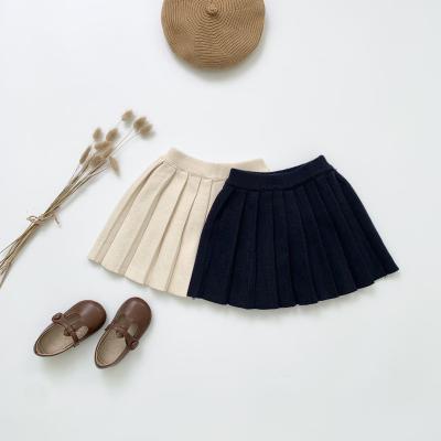 China Preppy Style Kids Clothing Girls College Style Pleated Skirt Girls Core Yarn Pleated Skirt for sale