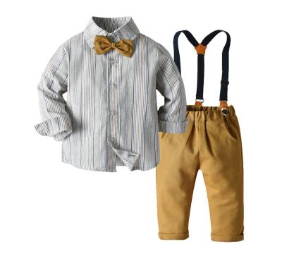 China 2020 Boys Casual Suits Sets Autumn Long Sleeves Stripe Shirt Pants Two Piece Set Kids Clothes Boys for sale