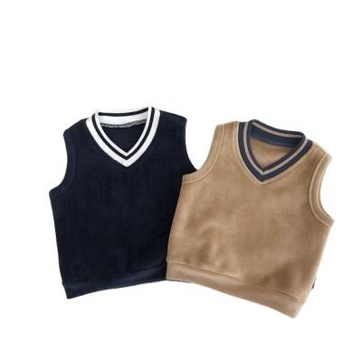 China Winter Casual Kids Clothes Baby Boy Vest Academy Style Warm Velvet Fabric Kids Boys Clothes Bottom Vest for sale