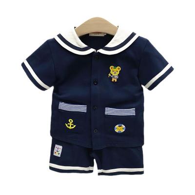 China 2022 New Eco-friendly Fashion Boys Girls Wear Shirt Set Korean Army Style Kids Clothes for sale