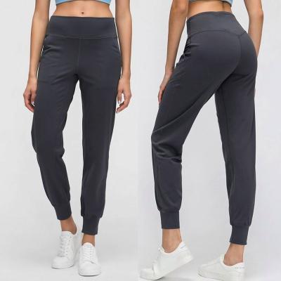 China 2021 new arrival lulu breathable lemon line loose and comfortable yoga straight pants quick dry fitness cropped pants polainas for sale