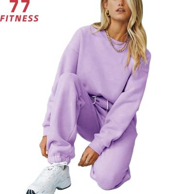 China Autumn New Fashion Anti-wrinkle Women's Trotter Shear Loose Pants And Shorts And Crewneck Sweatshirt Sets for sale