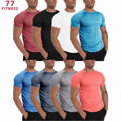 China Custom Logo Branded Blank Polyester Quick Dry Running Workout Anti-Wrinkle Gym Sports Sport Fitness Printing Men's Plus Size T-Shirt for sale