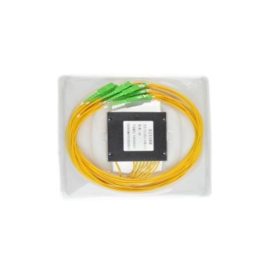 China Fiber Optic 1x8 PLC Splitter with G657A Fiber Type and 0.5dB Temperature Stability for sale