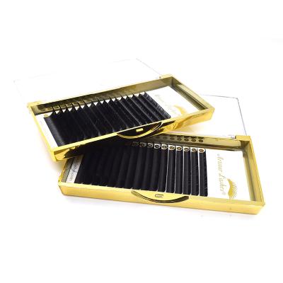 China Natural Premium Synthetic Trays Matte Eyelash Extensions Mink D Curl Eyelash Extensions Volume Deep Black for sale