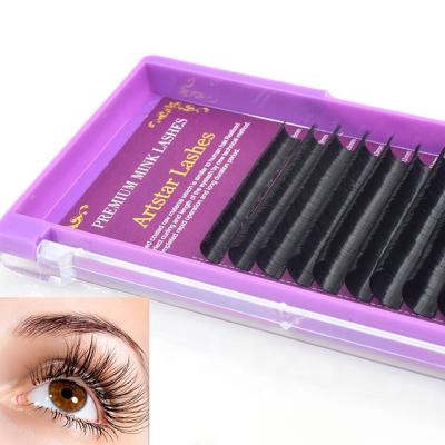 China Natural Mink Silk 0.15mm Long Thickness Different Classic Private Label Eyelash Extensions for sale