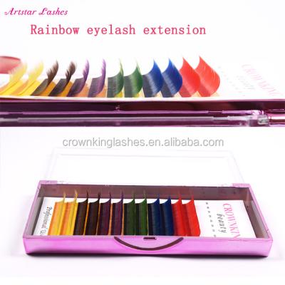 China Natural Long Make Up Eye Wick Extension Ombre Color Eyelash Extensions/New Product Beauty Sense Eyelash Purple Ombre Color Eyelash Extensions for sale