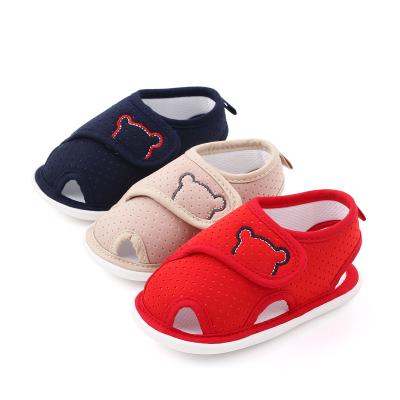 China Breathable Summer Cotton Baby Sandals Soft Soled Non Slip Baby Walking Shoes for sale