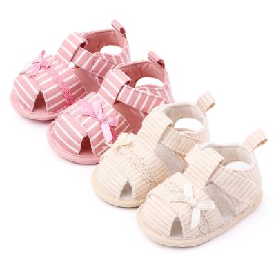 China Baby Breathable Striped Sandals Princess Summer Fashionable Baby Shoes for sale