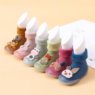 China Anti-Smell Spring Autumn Baby Sock Shoes Toddler Rubber Sole Non-slip Shoes Newborn Girls Boys Shoes for sale