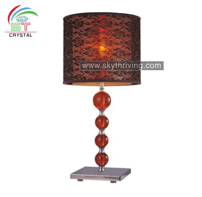 China Decorative contemporary red shade for living room crystal table lamps for sale