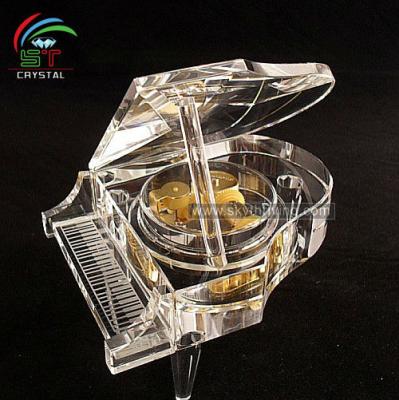 China Grand Piano Crystal Crystal Music Box for sale