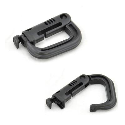 China Plastic Safety D-ring Carabiner Grimloc Hook Clip Molle Webbing Tactical Buckle For Backpack molle system for sale