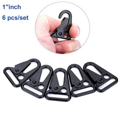 China 6pcs/set Multifunctional Enlarged Metal HK Clips Hooks For Rifle Sling Mini Carabiner Keychain Snap Hooks For Outdoor Bag Backpack Rifle Gun for sale