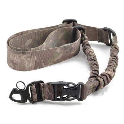 China Rifle Nylon Outdoor Tactical Shooting Camouflage Webbing Elastic Single Sling Gun Sling for sale