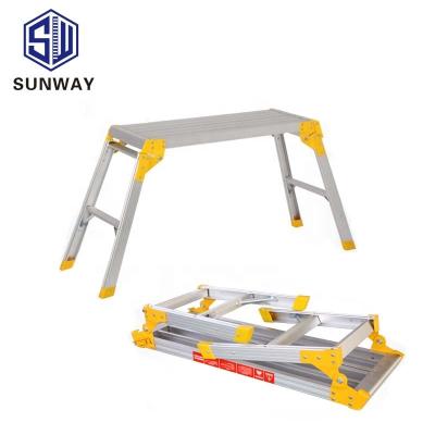 China Folding Ladders Fishing Platforms Shopping Work Platform Outdoor Ladder Aluminum Material for sale