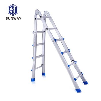 China Folding Ladders Universal Giant Folding Ladder 4x6steps Aluminum Dock Ladder for sale