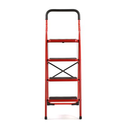 China Folding Ladders Warehouse Aluminum Circular Pipe Shaped Steel Foldable Step Ladder for sale