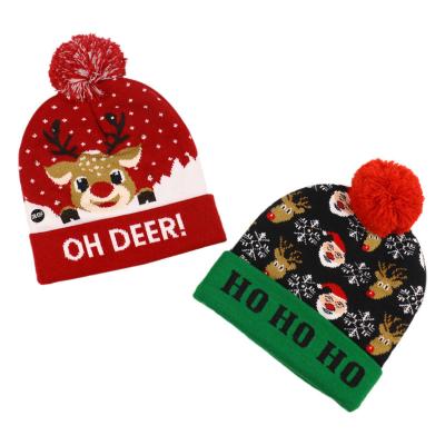 China Wholesales Winter Festival Eco-Friendly Christmas Party Hats Fashion Women Christmas Knitted Beanies Hats for sale