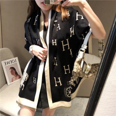 China New Winter Cashmere Shawl Scarf Fashion Designer Soft Feeling Soft Smooth Feeling Wholesale Carriage Luxury Dual-Use Scarf for sale