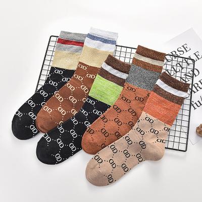 China New Girls Designer Socks Campus Style Ladies Long Socks Knee-Length Cotton Breathable Wholesale for sale