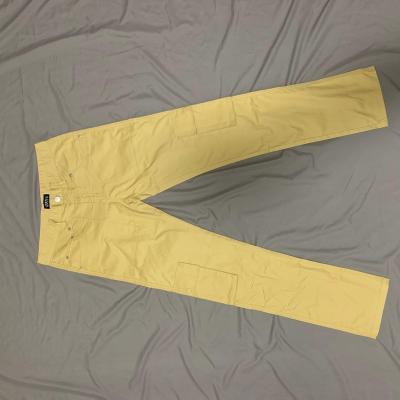 China Spandex/Cotton Spandex/Cotton Breakaway Button Pockets Cargo Mens Fit Twill Pants Khaki Yellow Trackpants DENIMGUYS for sale