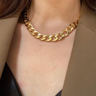 China Wholesale Price Punk Hip Hop 18k Gold Plated 9mm Cuban Link Necklace Chain Jewelry for sale