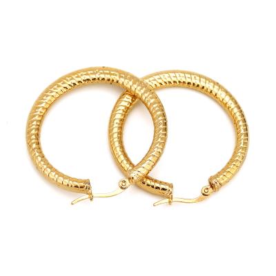 China New Casual / Sporty Fashion Jewelry 316 Stainless Steel Gold Plated Round Hoop Earrings For Women for sale