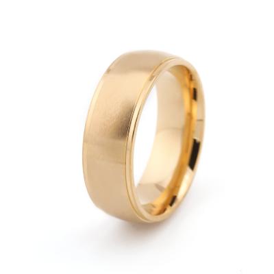 China Stainless Steel Fashion Mens Gold Plated Stainless Steel Finger Ring Titanium Steel Ring for sale